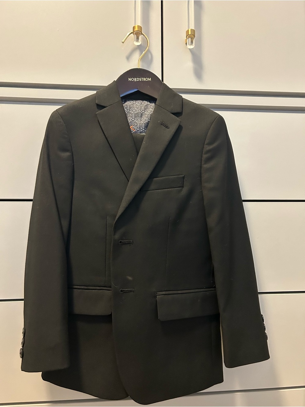 TALLIA Boys Black Suit, Jacket & Pants, and White Dress Shirt, Size 7